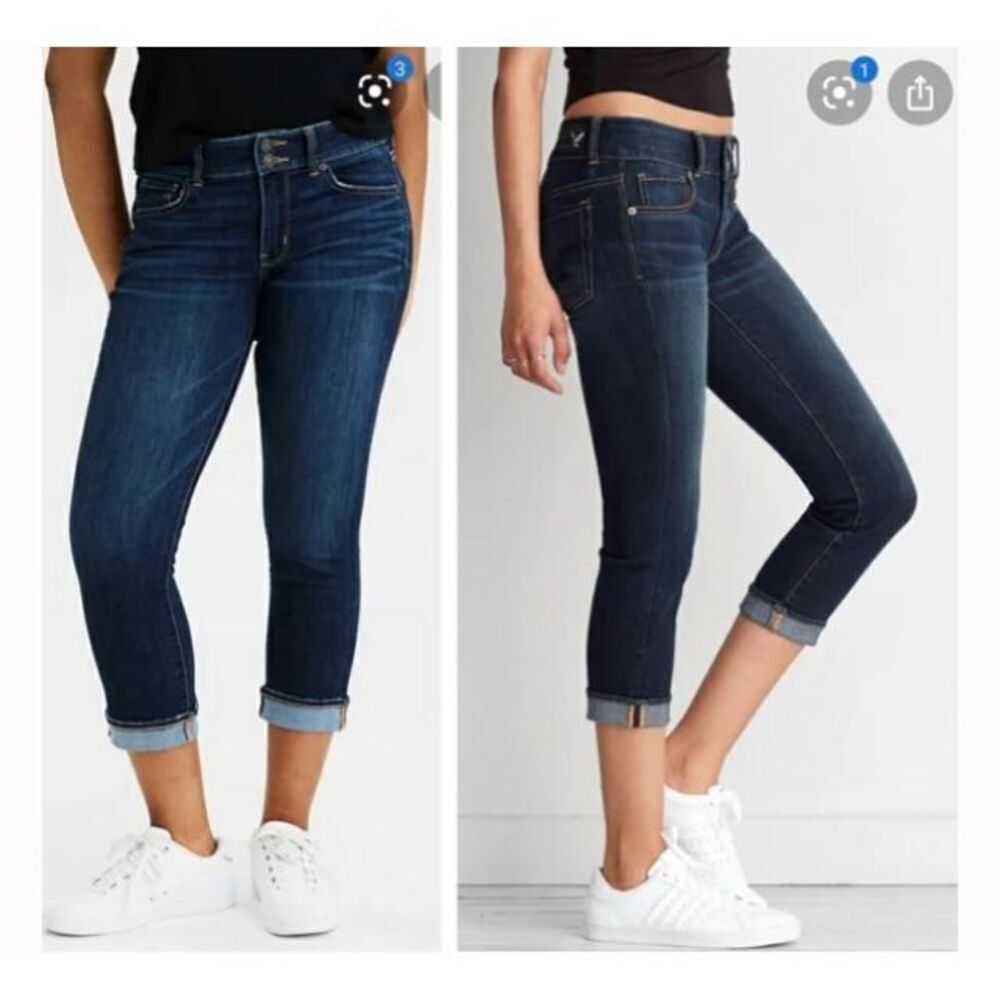 American Eagle distressed basic Artist crop size 6 jeans